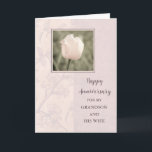 Blume Grandson und seine Ehefrau Jahrestag Karte<br><div class="desc">Glückliche Hochzeitskarte für Enkel und seine Ehefrau mit hübschen rosa Tulpen und herzlichen Vers.</div>