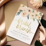 Blume & Greenery Gold Bridal Brunch Dusche Einladungspostkarte<br><div class="desc">Rett auf Umschläge mit Postkarteneinladungen! Diese Karten sind mit einem Strauß von handbemalten Blume in Rosa- und Cremetönen und hübschem Grün gestaltet. Es gibt Imitate goldenen Glitzer. Ihre Duschdetails erscheinen unten mit "Brautbrunch" in schicken goldenen Schriftzeichen. Diese Brautduscheinladung ist personalisiert! Klicken Sie auf "Diese Vorlage personalisieren", um den Text zu...</div>