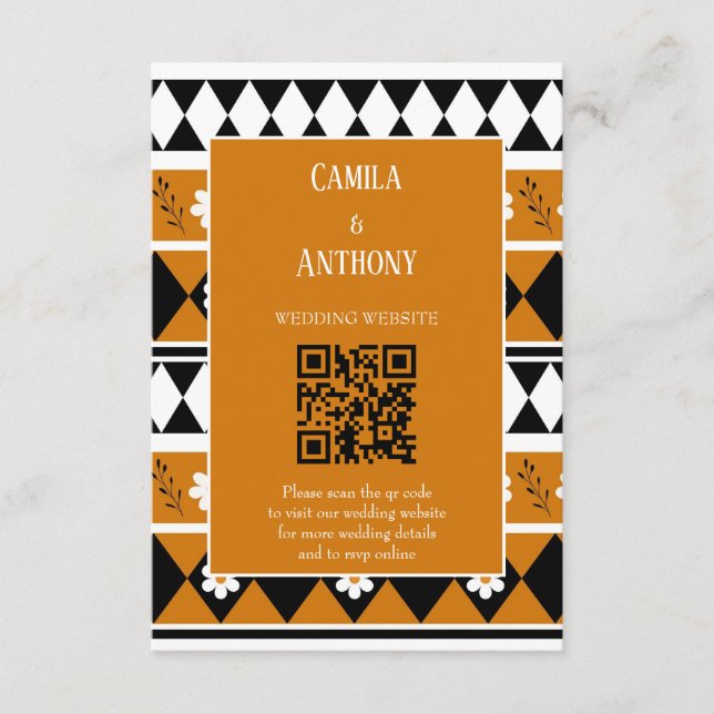 Blume Grenzstreifen Diamond-Boho Blumenmuster Begleitkarte (Vorderseite)