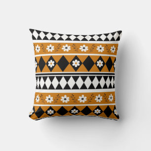 Blume Grenzstreifen Diamond-Boho Blumenmuster Kissen