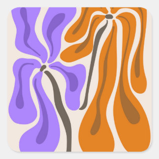 BLUME GROOVY QUADRATISCHER AUFKLEBER