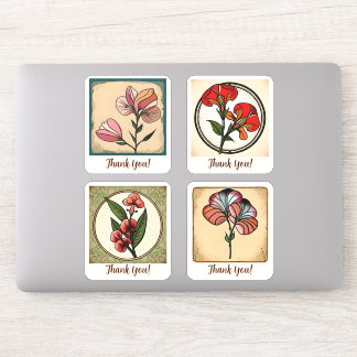 Blume Groovy Retro Personalisiert Aufkleber