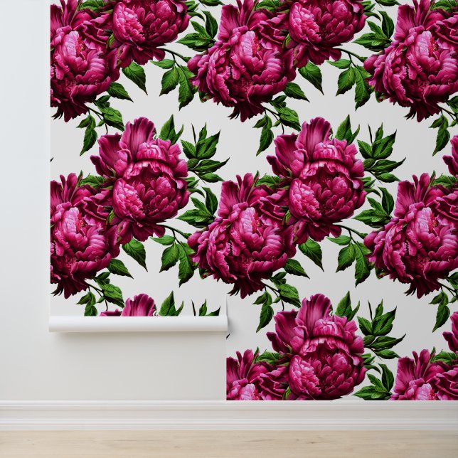 Blume große Wandgemälde Rosa Weiß Tapete (Anwendung)
