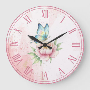Blume Große Wanduhr