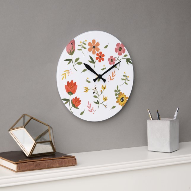 Blume Große Wanduhr (Büro)
