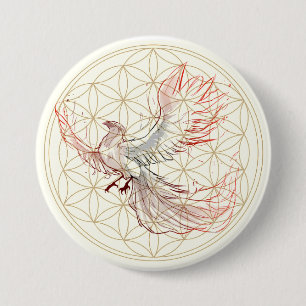 Blume großen Knopfes Leben-Phoenix Button