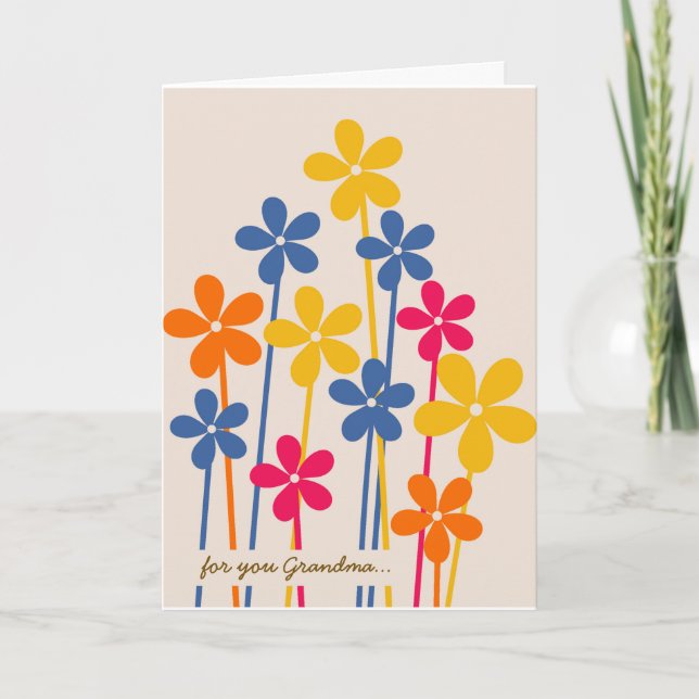 Blume Großmutter Muttertag Karte (Vorderseite)