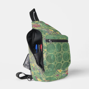 Blume Grüne Fliese  Crossbody Bag