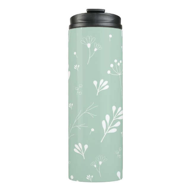 Blume, Grüne Hintergrund Thermosbecher (Vorderseite)