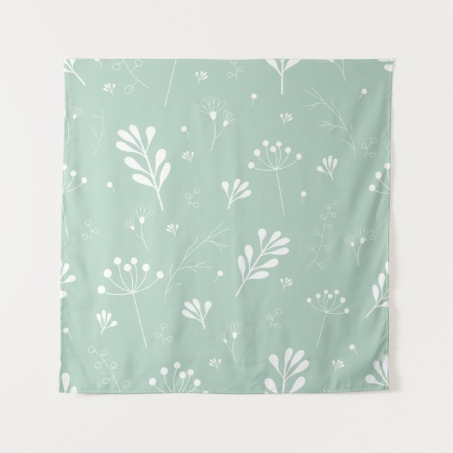 Blume, Grüne Hintergrund Wandteppich (Vorderseite)