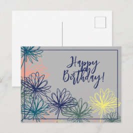 Blume Happy Birthday Postkarte