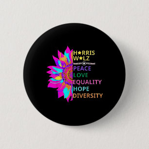 Blume Harris Wheimer 2024 Peace Liebe Equality Hop Button