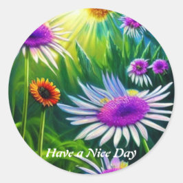 Blume hat einen hübschen, klassischen Rundaufklebe Runder Aufkleber