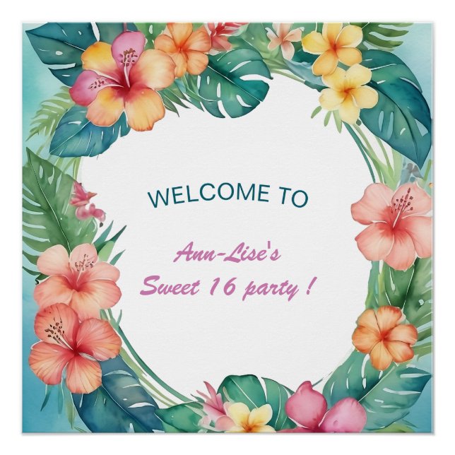 Blume Hawaii Geburtstag Poster (Vorderseite)