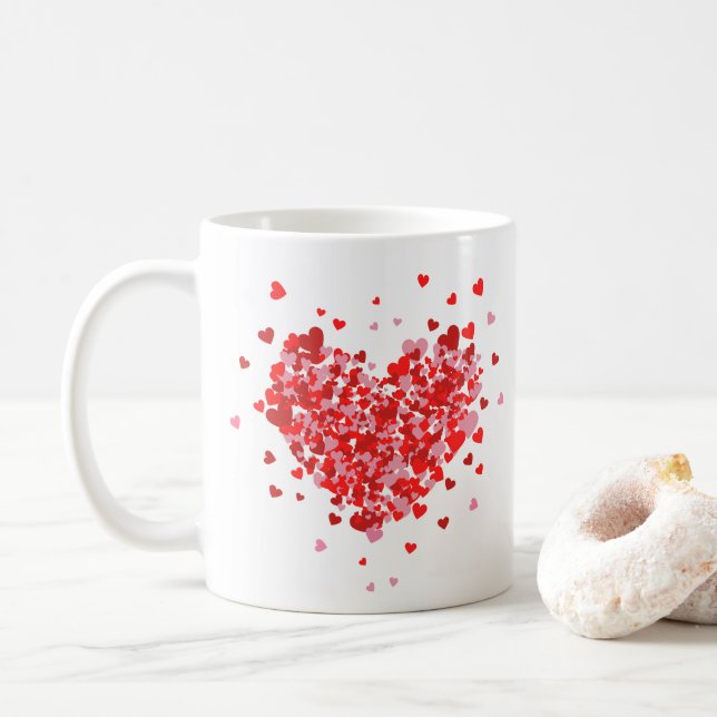 Blume Heart Valentine's Day Tasse (Mit Donut)