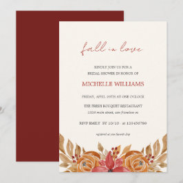 Blume Herbst Rustikale Brautdusche Einladung