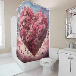 Blume Herz & Butterfly Duschvorhang