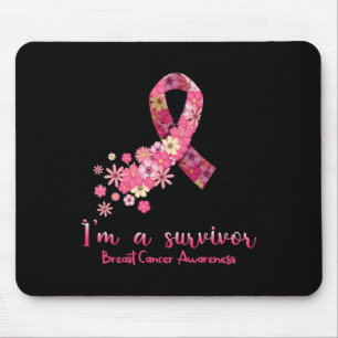 Blume Herz ich bin ein Überlebender Brustkrebs-Bew Mousepad