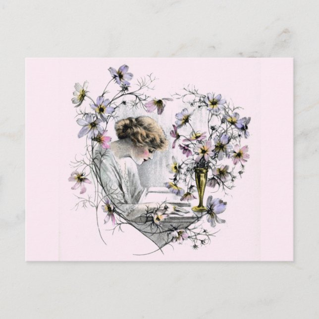 Blume Herz Valentine Feiertagspostkarte (Vorderseite)