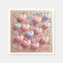 Blume Herzchen Cocktail Napkins Serviette