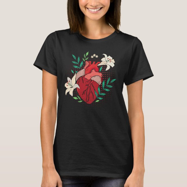 Blume Herzgartenkardiologe T-Shirt (Vorderseite)