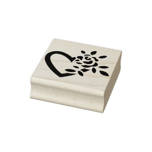 Blume Herzkunst Briefmarke Gummistempel
