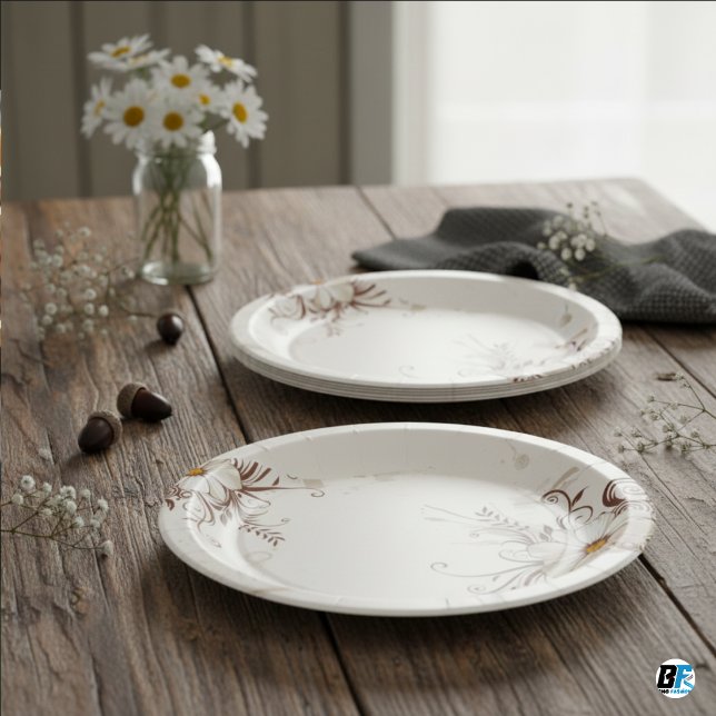 Blume Hintergrund Elegant Minimalistisch Pappteller (Von Creator hochgeladen)