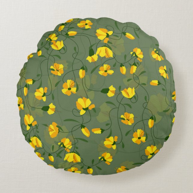 Blume Hintergrundinformationen Wildblume Rundes Kissen (Vorderseite)
