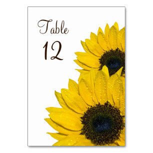 Blume Hochzeit der Gelbbraun-Sonnenblume Tischnummer