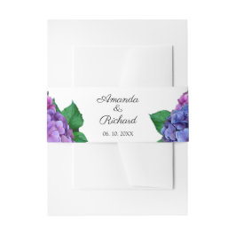 Blume Hochzeit in Blau und Rosa Hydrangea Einladungsbanderole