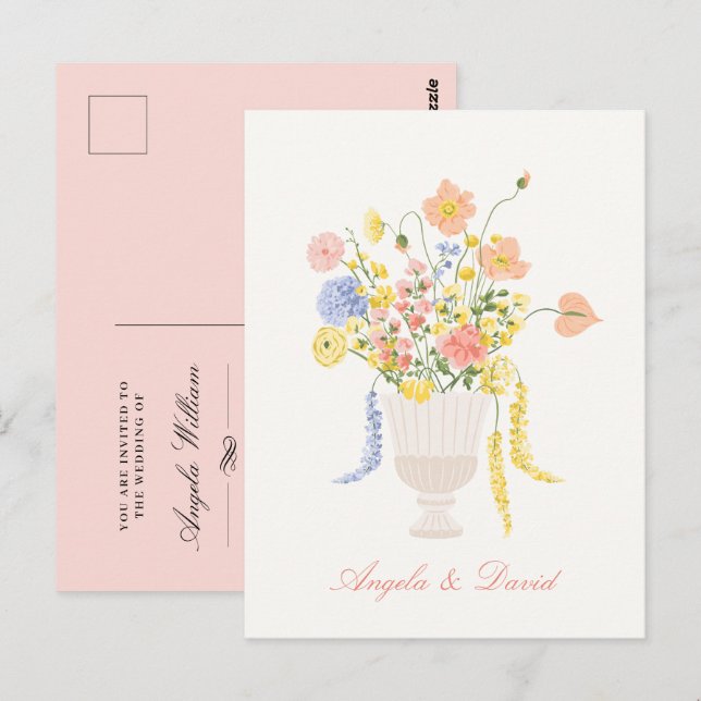 Blume Hochzeit Postkarte (Vorne/Hinten)