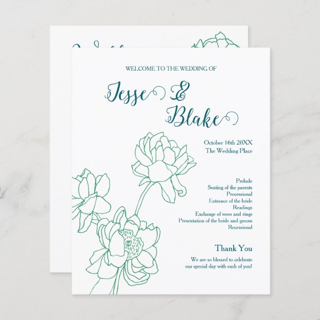 Blume Hochzeit von Roten  (Vorne/Hinten)