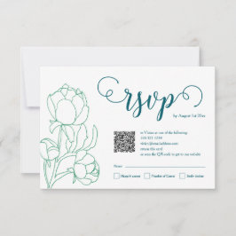Blume Hochzeit von Roten  RSVP Karte