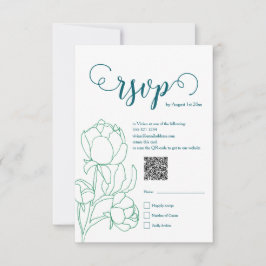 Blume Hochzeit von Roten  RSVP Karte