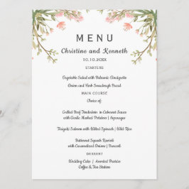 Blume Hochzeiten oder Party auf einer zarten Wiese Menükarte