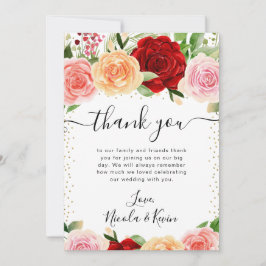 Blume Hochzeiten: Rot und Orange Rose Dankeskarte