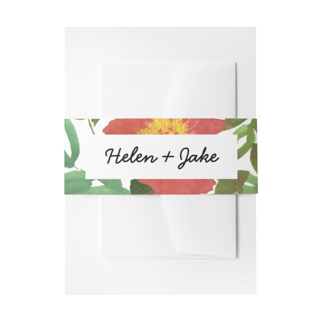 Blume Hochzeitsfeier für den Bauch Einladungsbanderole (Vorderseite Beispiel)