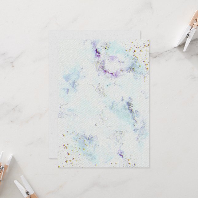 Blume Hochzeitsfeiern Einladung zum Aquarellpapier (Vorderseite/Rückseite Beispiel)