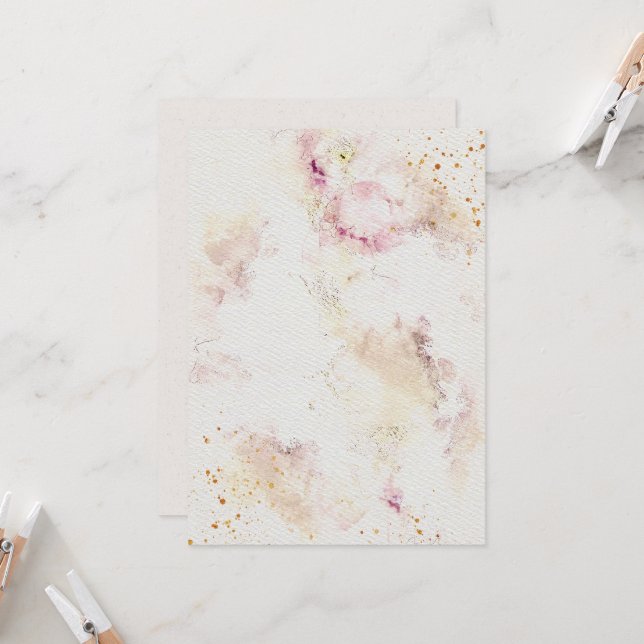 Blume Hochzeitsfeiern Einladung zum Aquarellpapier (Vorderseite/Rückseite Beispiel)