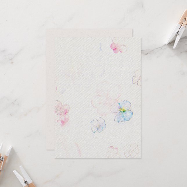 Blume Hochzeitsfeiern Einladung zum Aquarellpapier (Vorderseite/Rückseite Beispiel)