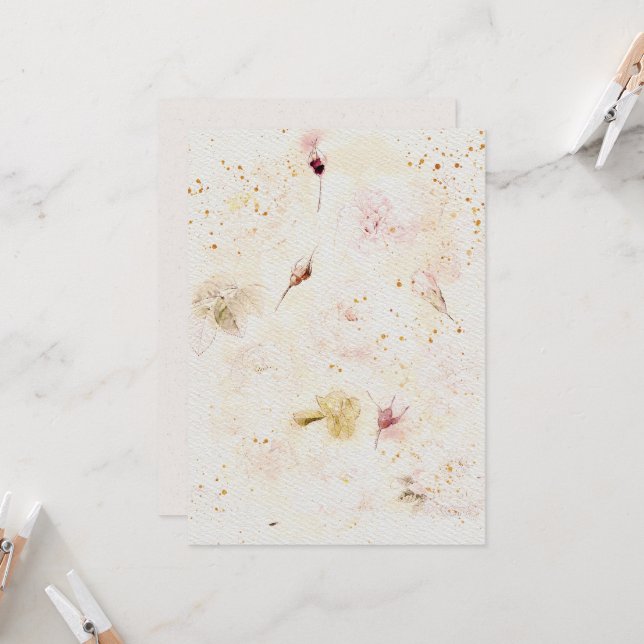 Blume Hochzeitsfeiern Einladung zum Aquarellpapier (Vorderseite/Rückseite Beispiel)