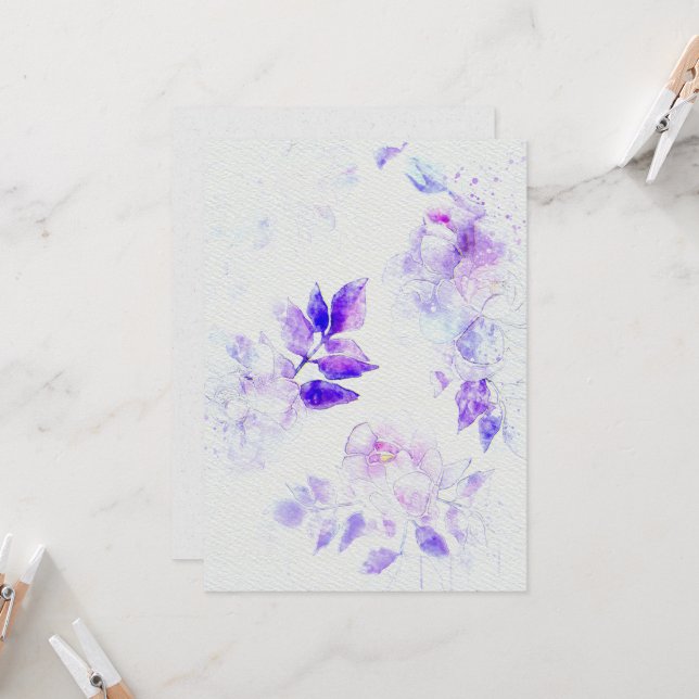 Blume Hochzeitsfeiern Einladung zum Aquarellpapier (Vorderseite/Rückseite Beispiel)
