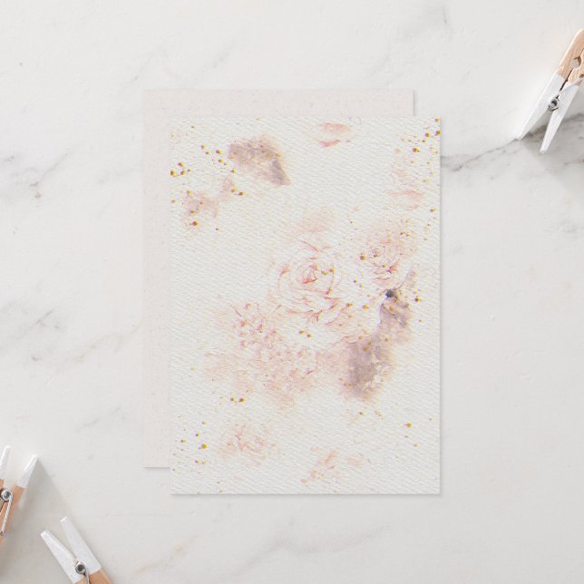 Blume Hochzeitsfeiern Einladung zum Aquarellpapier (Vorderseite/Rückseite Beispiel)