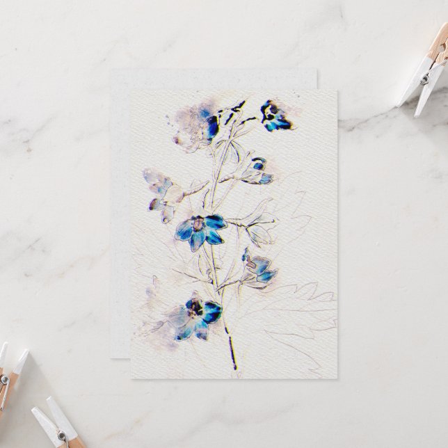 Blume Hochzeitsfeiern Einladung zum Aquarellpapier (Vorderseite/Rückseite Beispiel)