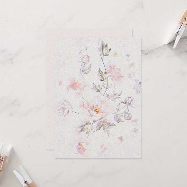 Blume Hochzeitsfeiern Einladung zum Aquarellpapier (Vorderseite/Rückseite Beispiel)