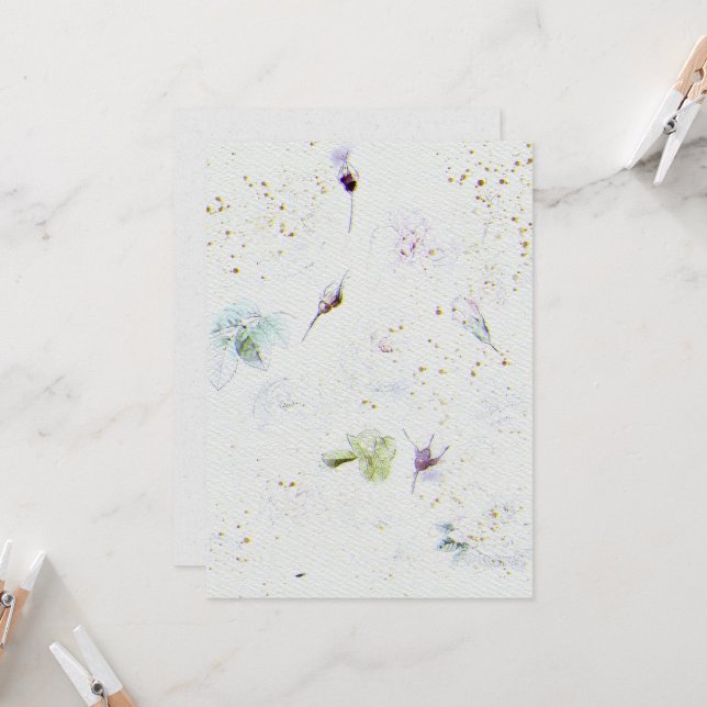 Blume Hochzeitsfeiern Einladung zum Aquarellpapier (Vorderseite/Rückseite Beispiel)