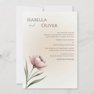 Blume Hochzeitsfeiern im Minimalistischen Single Einladung