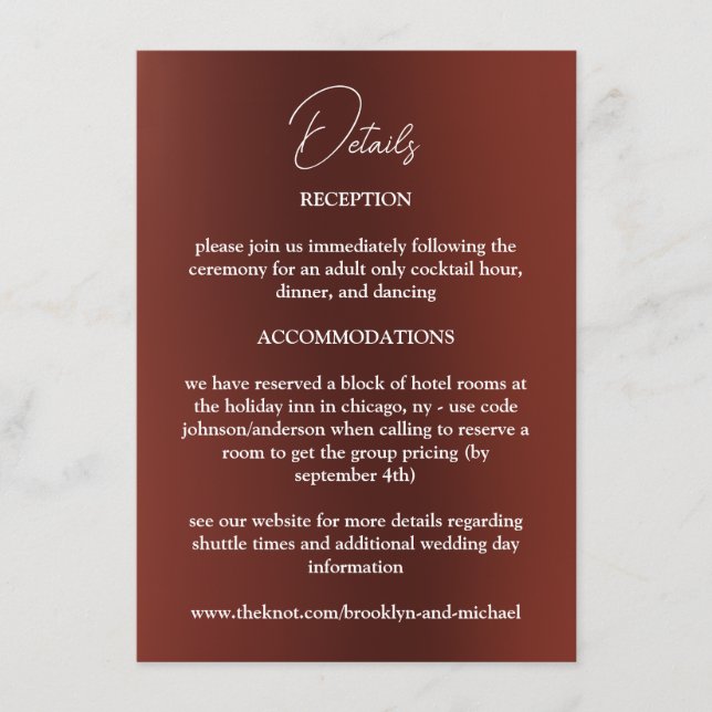 Blume Hochzeitskarte Begleitkarte (Vorderseite)