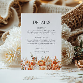 Blume Hochzeitskarte für Korallen und Pfirsichtroc Einladung