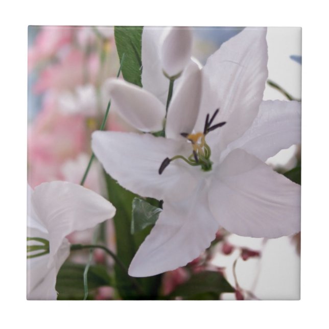 Blume Hochzeitslilie Liebe Fliese (Vorderseite)